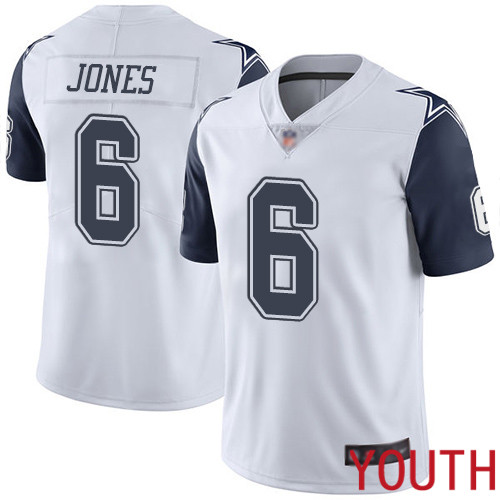 Youth Dallas Cowboys Limited White Chris Jones #6 Rush Vapor Untouchable NFL Jersey